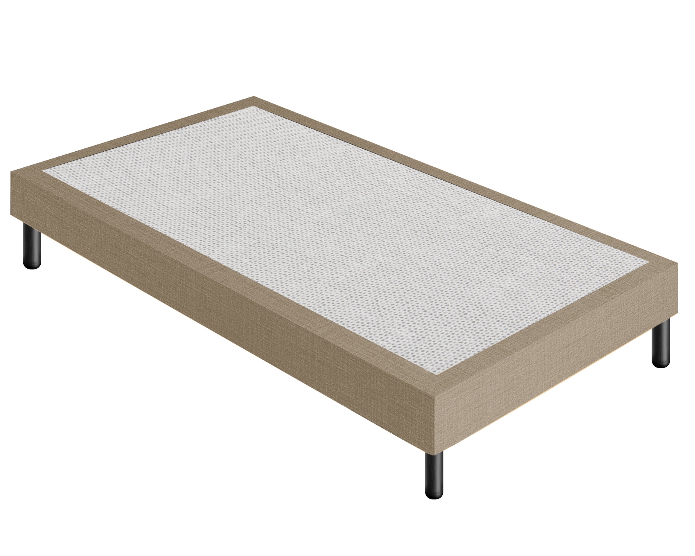 Letto Sommier Piazza e Mezza 120x200 Beige Rivestito - Resistente fino a 120 Kg per Persona 