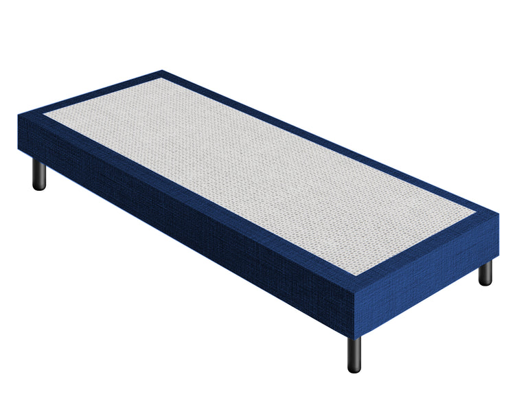 Letto Sommier Singolo 90x200 Blu Rivestito - Resistente fino a 120 Kg per Persona 