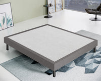 Letto Sommier Matrimoniale 160x200 Grigio Rivestito - Resistente fino a 120 Kg per Persona 