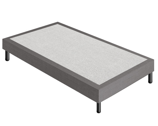 Letto Sommier Piazza e Mezza 140x200 Grigio Rivestito - Resistente fino a 120 Kg per Persona 