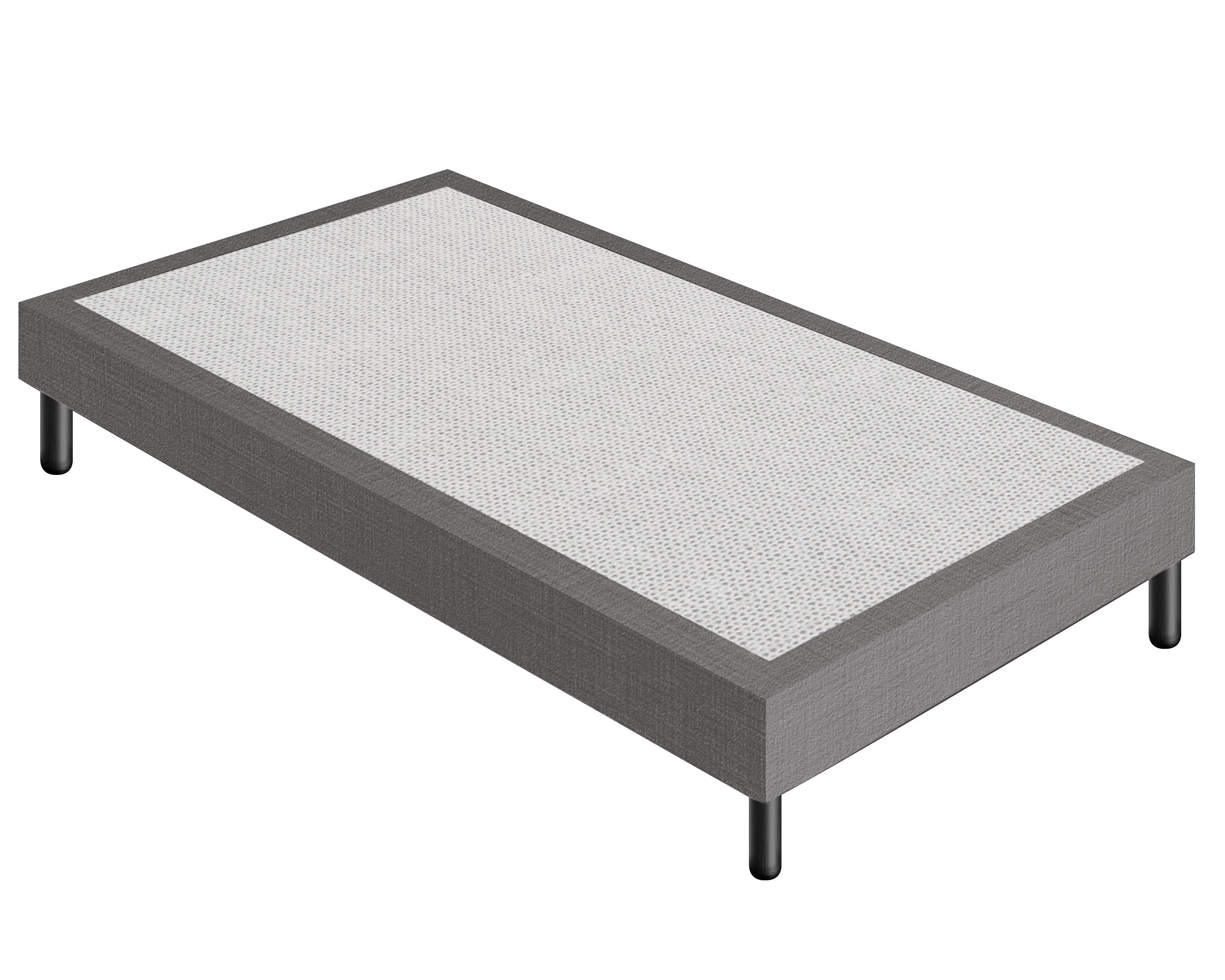 Letto Sommier Piazza e Mezza 120x190 Grigio Rivestito - Resistente fino a 120 Kg per Persona 