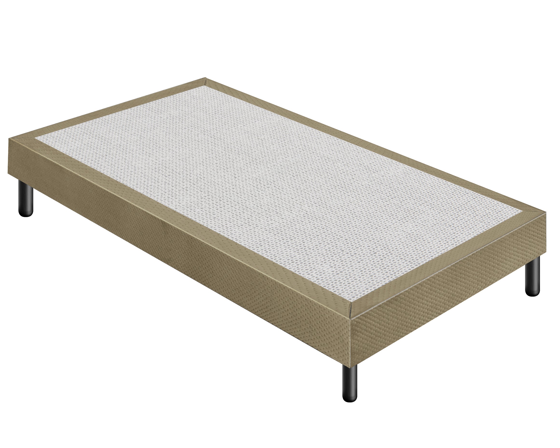 Letto Sommier Piazza e Mezza 120x190 Tortora Rivestito - Resistente fino a 120 Kg per Persona 