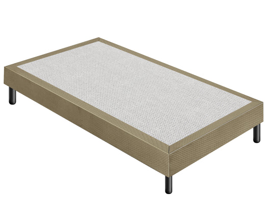 Letto Sommier Piazza e Mezza 120x200 Tortora Rivestito - Resistente fino a 120 Kg per Persona 