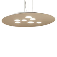 Sospensione gea luce luna s gx53 led 72x60 biemissione alluminio metacrilato lampadario moderno interno, finitura