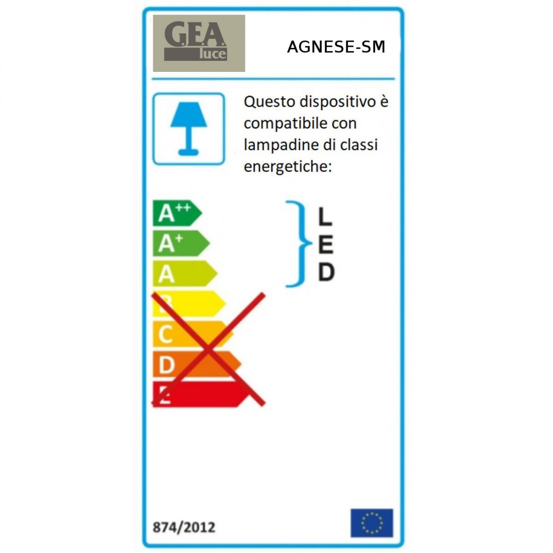 Sospensione vetro serigrafato gea luce agnese sm led lampadario bianco moderno interno e27