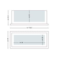 Sottovaso rettangolare 108x49 colore Antracite in resina per fioriera mod. Matera