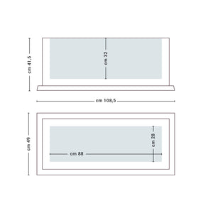 Sottovaso rettangolare 108x49 colore Antracite in resina per fioriera mod. Matera