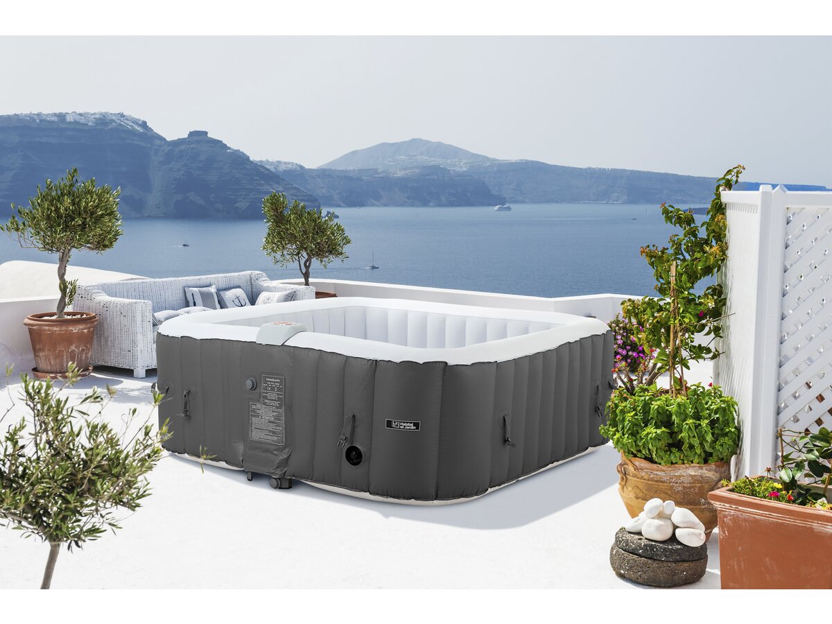 Spa gonfiabile RIVIERA in PVC 4 posti Grigio/bianco