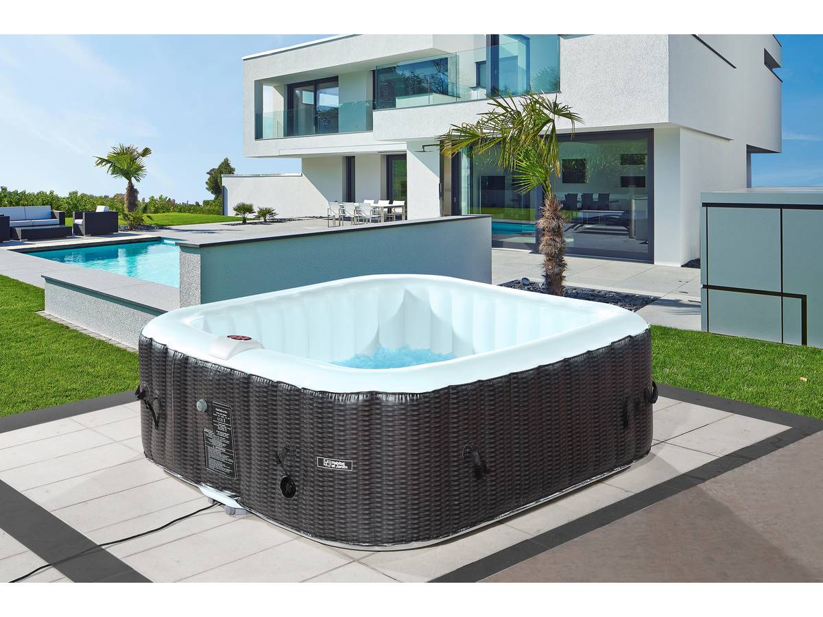 Spa Gonflabile Nice in PVC 6 posti Marrone/Crema