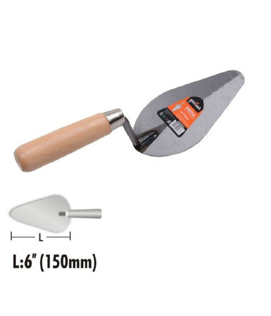 Spatola Forma Pesca Cazzuola Acciaio 150 Mm 6" Manico In Legno Ferramenta 90476         