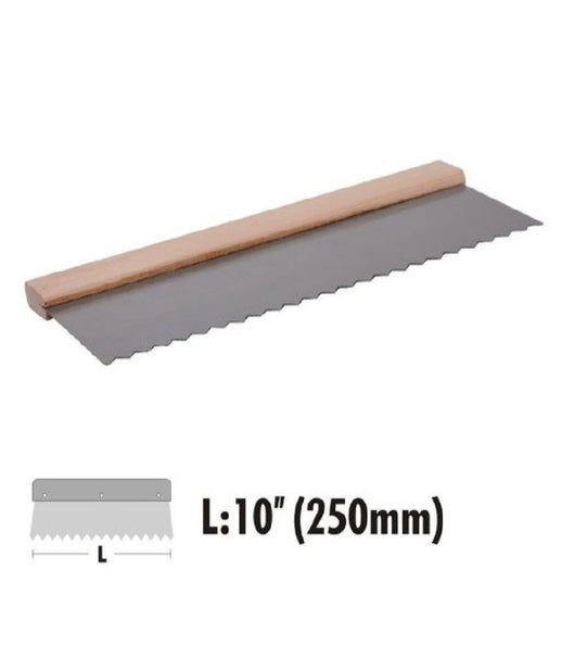 Spatola Raschietto Dentato Acciaio Impugnatura Legno 10â€³ 250mm Ferramenta 90467         