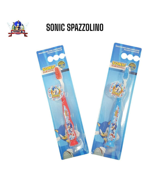 Spazzolino Con Cappuccio E Morbide Setole Per Bambini Sonic Il Riccio Blu         