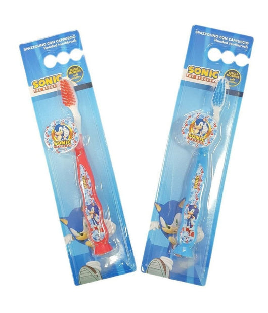 Spazzolino Con Cappuccio E Morbide Setole Per Bambini Sonic Il Riccio Blu         