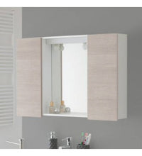 Specchiera bagno 2 ante rovere chiaro 90x16x60,5 cm cod 77983