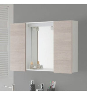 Specchiera bagno 2 ante rovere chiaro 90x16x60,5 cm cod 77983