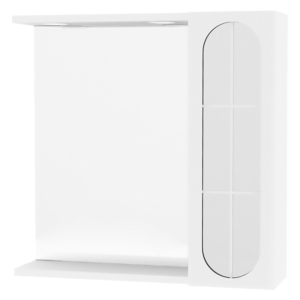 Specchiera Da Bagno Pensile Singolo 'Ina' Cm 57 X 16 X H.57 - Laccato Bianco