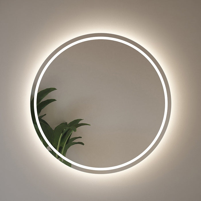 Specchiera LED 75 cm con illuminazione perimetrale interna e telaio nero