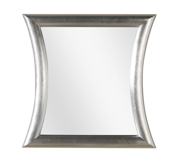 Mobili2g - 01 specchiera in foglia argento sagomata misure: 63 x 63 x 3