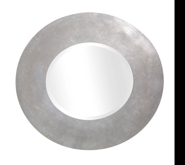 Mobili2g - specchiera in foglia argento ovale misura : l.78 x h. 73 x p. 2