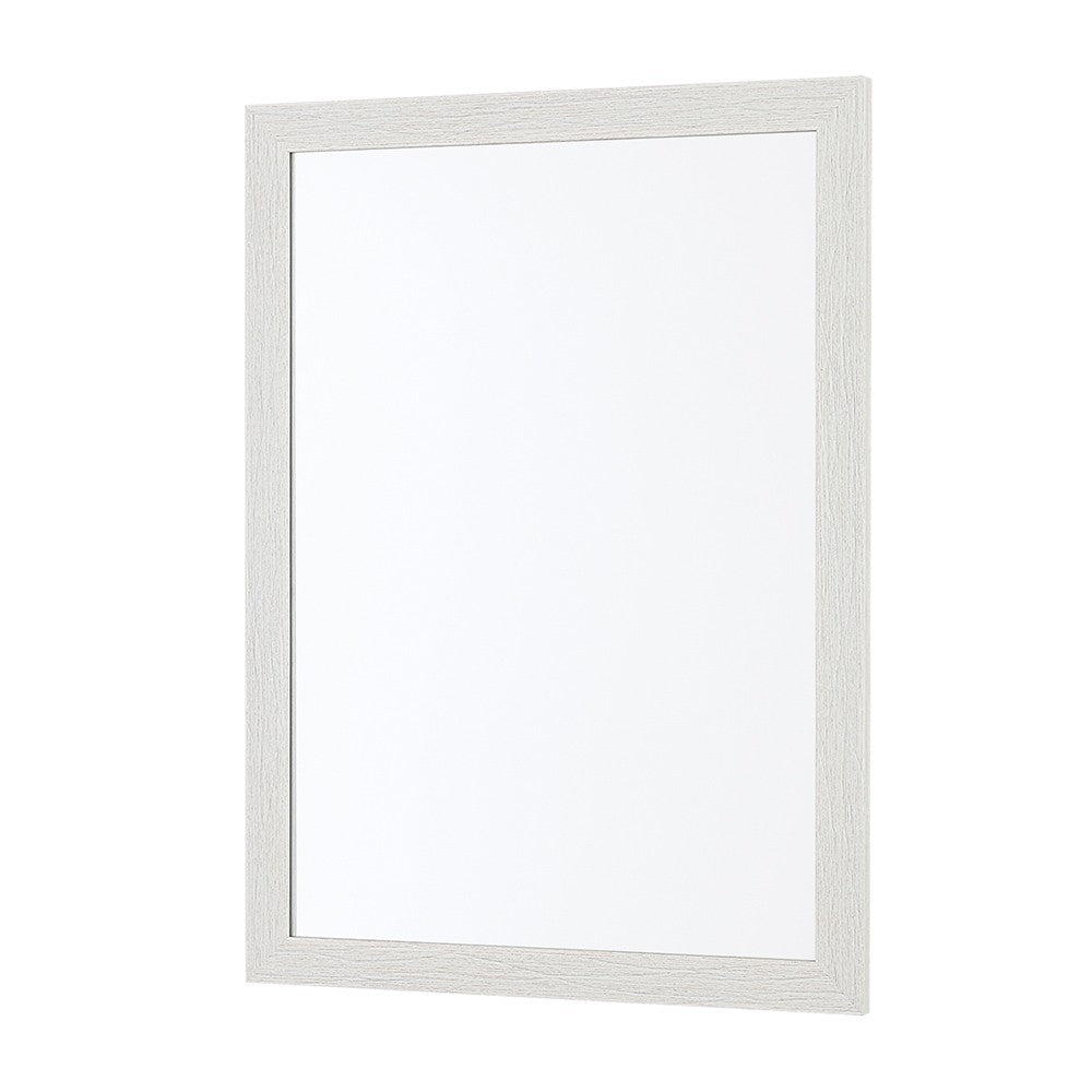 Specchio bagno 57x67 cornice bianco effetto legno reversibile Wood