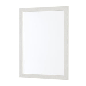 Specchio bagno 57x67 cornice bianco effetto legno reversibile Wood