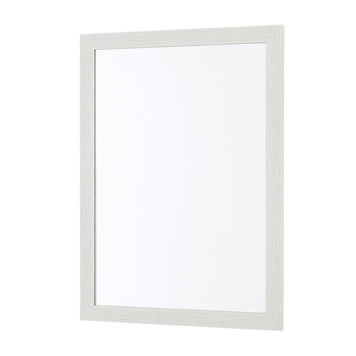 Specchio bagno 57x67 cornice bianco effetto legno reversibile Wood