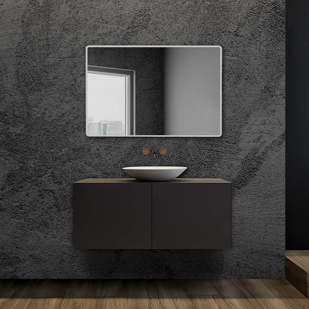 Specchiera bagno 105x70 reversibile completa di cornice a LED