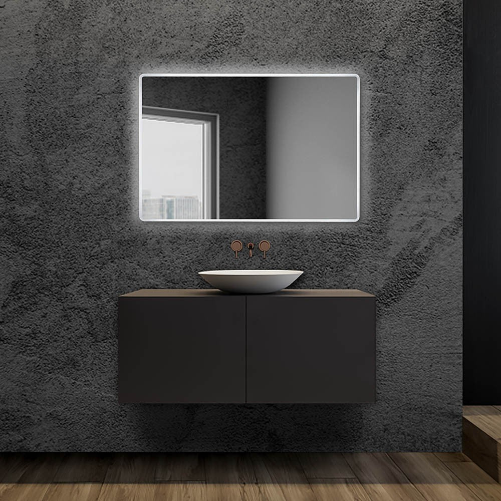 Specchiera bagno 105x70 reversibile completa di cornice a LED