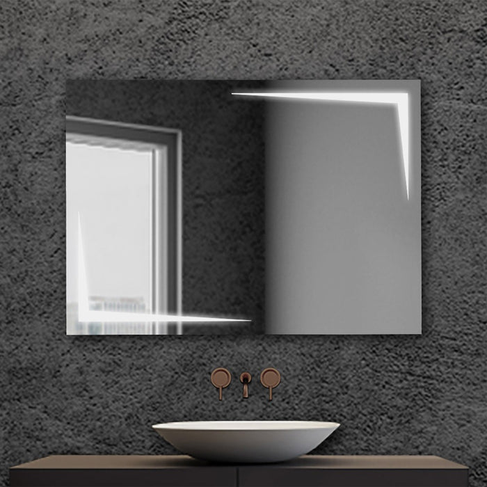 Specchio bagno con luci LED 80x60cm installazione reversibile