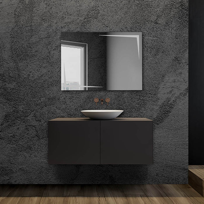 Specchio bagno con luci LED 80x60cm installazione reversibile