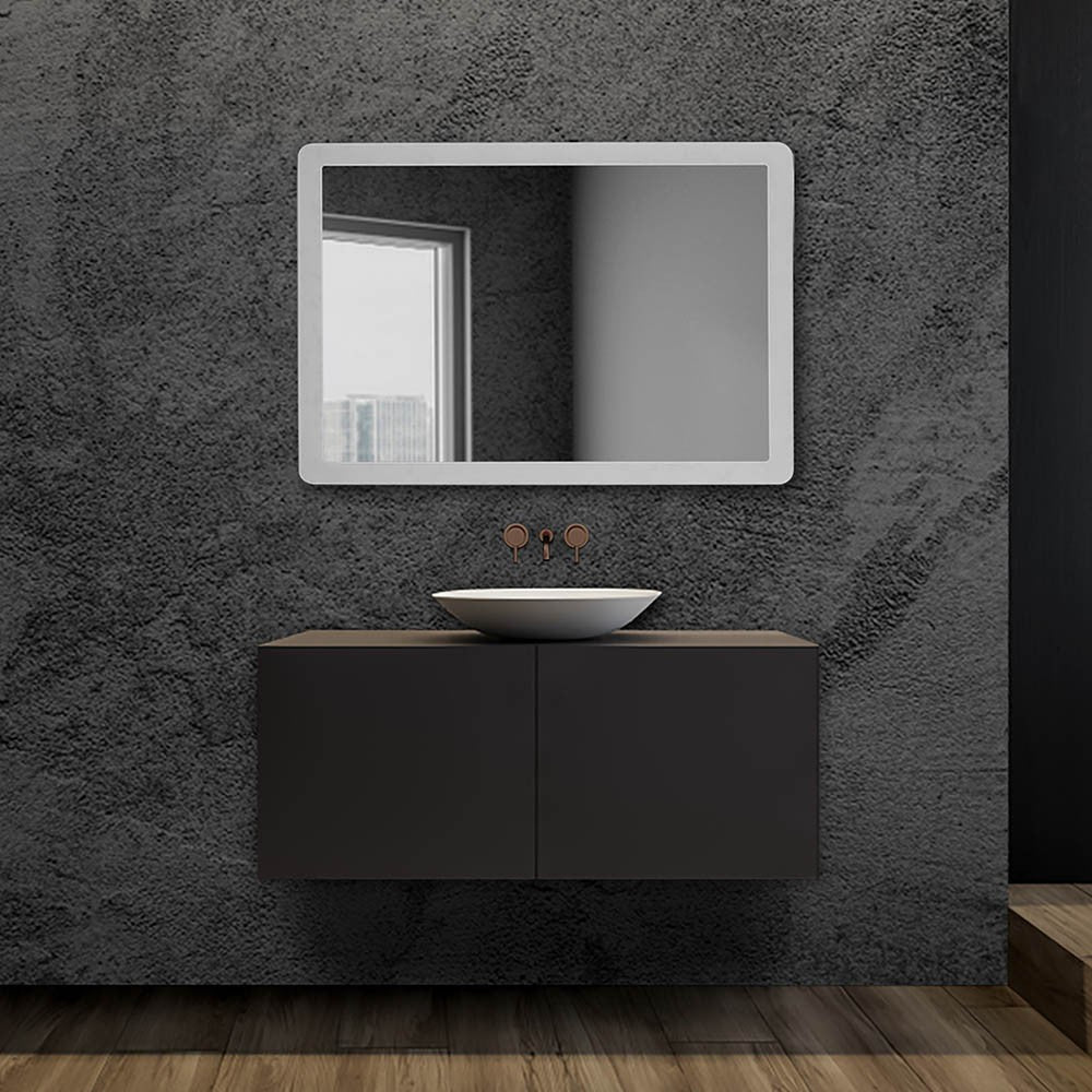 Specchio bagno con luci LED 100x70 cm reversibile completo di cornice luminosa