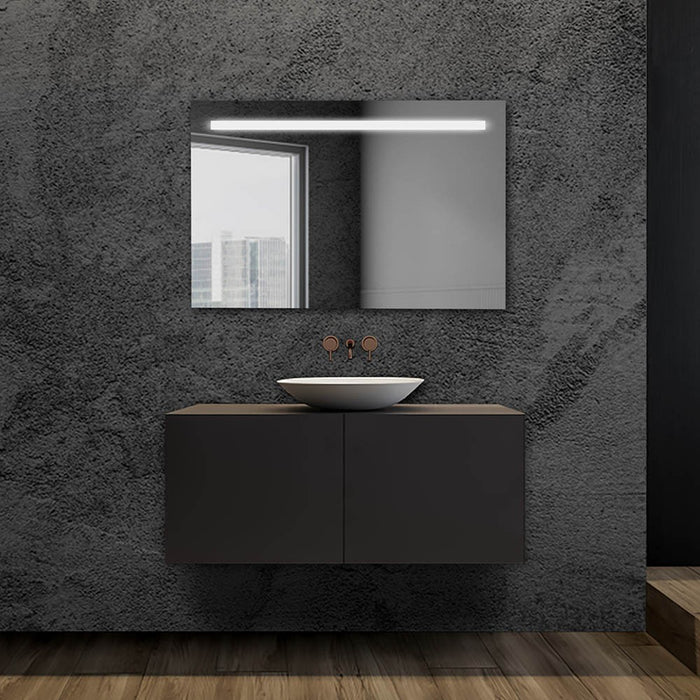 Specchiera bagno 105x70cm con fascia LED superiore