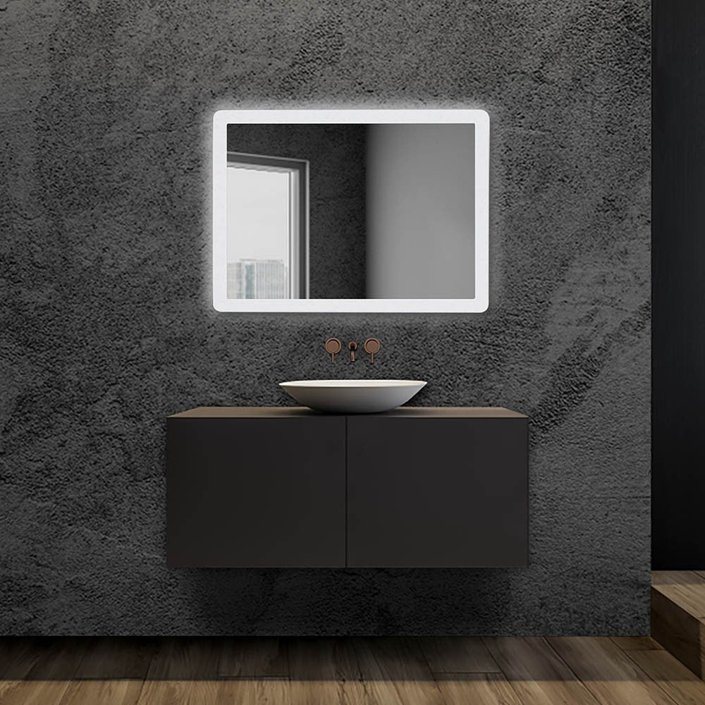 Specchio bagno con luci LED 60x80 cm reversibile completo di cornice luminosa