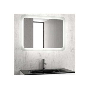 Specchio da bagno adel in vetro con luce led nascosta, dimensioni 60x80