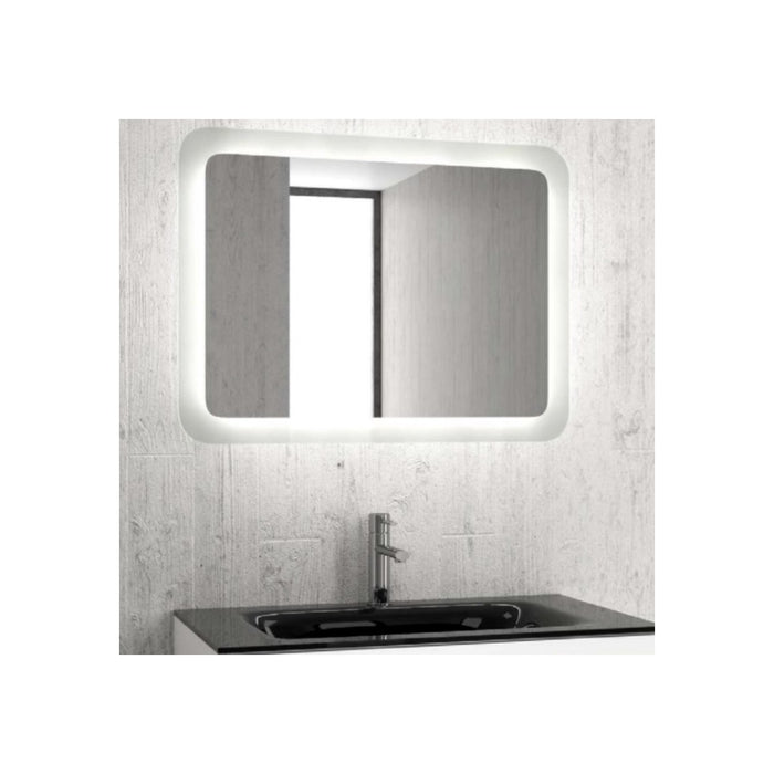 Specchio da bagno adel in vetro con luce led nascosta, dimensioni 60x80