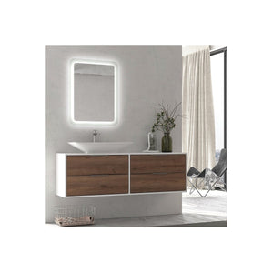 Specchio da bagno adel in vetro con luce led nascosta, dimensioni 80x140