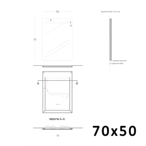 Specchio led bagno per mobile filo lucido 4 debby, misura 120x70