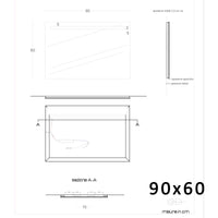 Specchio led bagno per mobile filo lucido 4 debby, misura 70x50