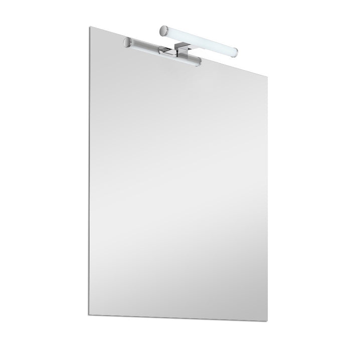 Specchio led per bagno 50x70 cm reversibile con luce LED 30 cm naturale cromata