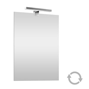 Specchio led per bagno 70x105 cm reversibile con luce LED 30 cm naturale cromata