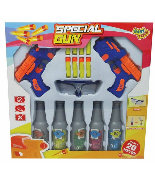 Special Gun 2 Pistole Con Dardi E Bottiglie Giocattolo Gioco Bambini         