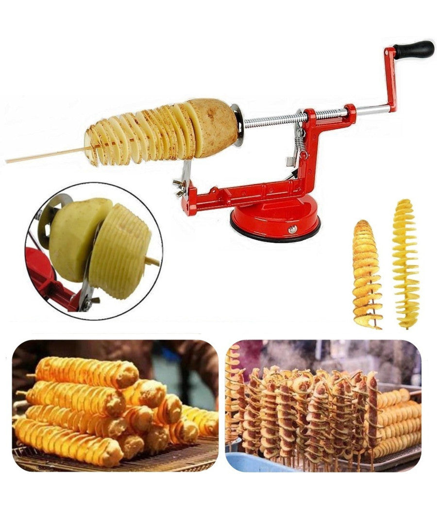 Spiral Potato Slicer Cutter Patate Chips Taglia Affetta Spirale Ricciolo Taglio         