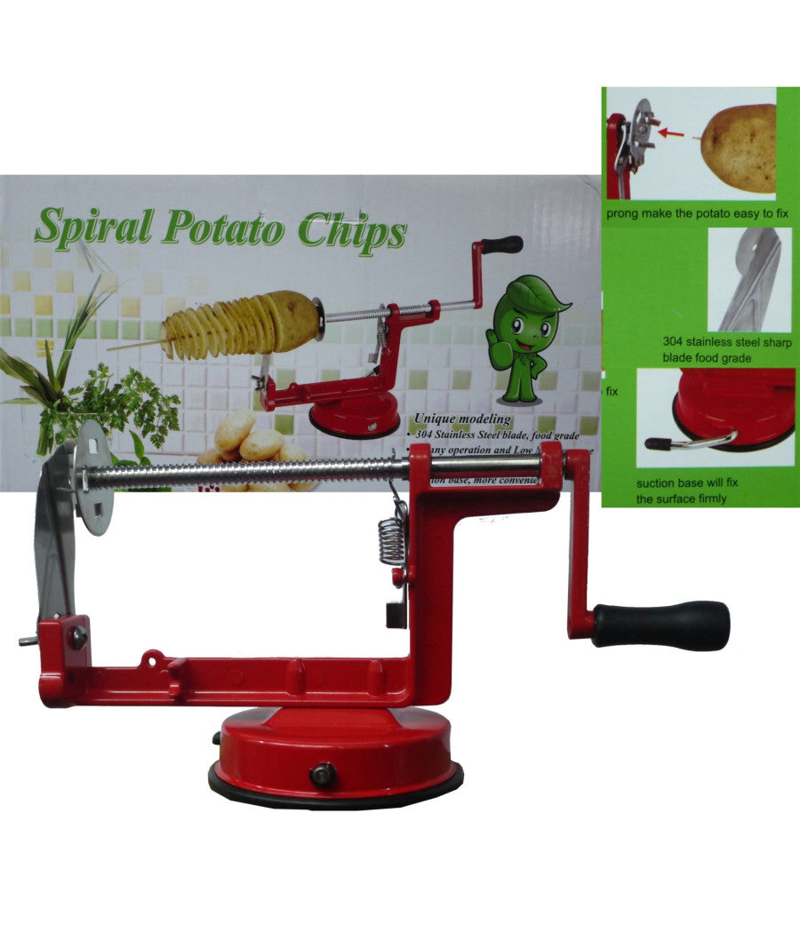 Spiral Potato Slicer Cutter Patate Chips Taglia Affetta Spirale Ricciolo Taglio         