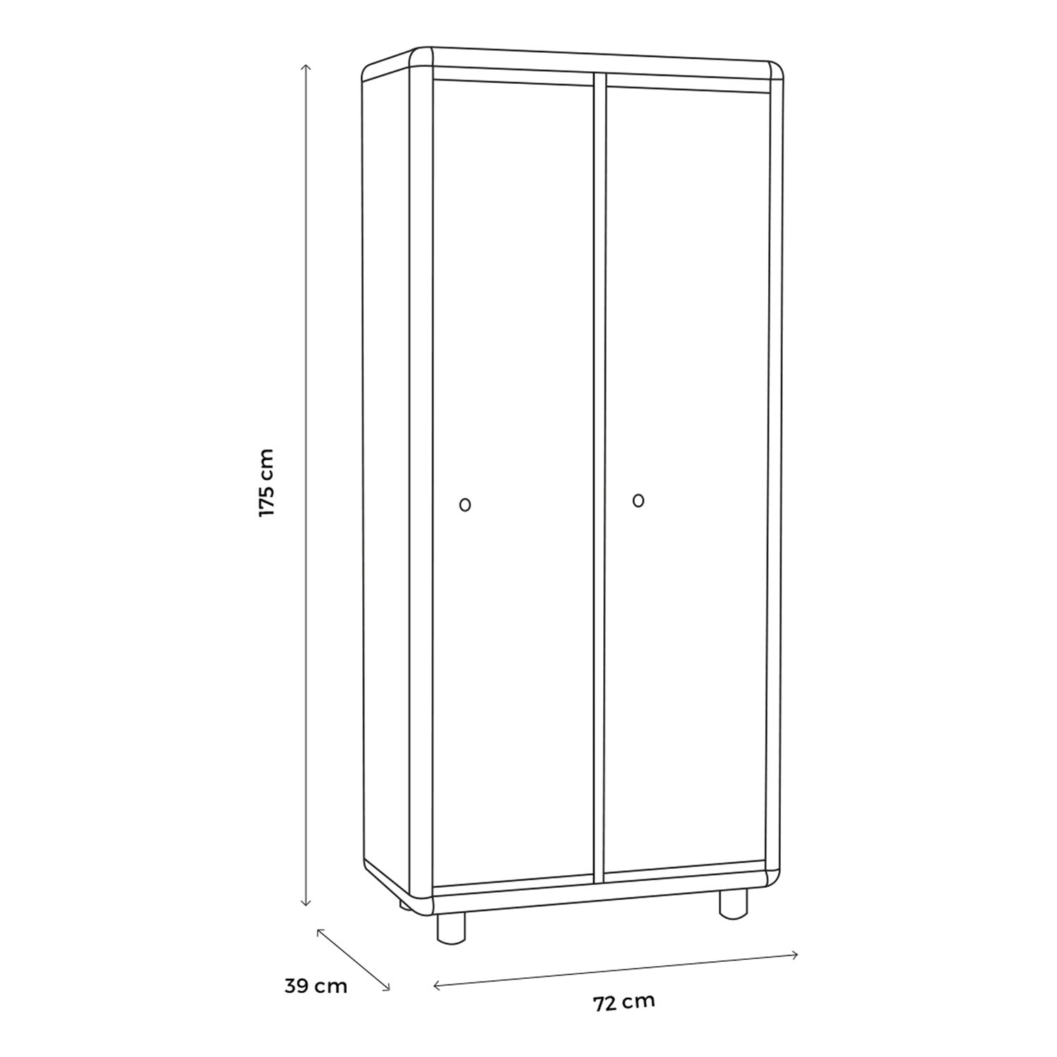 Easy - Mobile Spogliatoio In Pvc 2 Ante Con Chiave