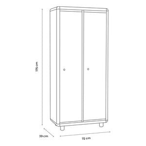 Easy - Mobile Spogliatoio In Pvc 2 Ante Con Chiave