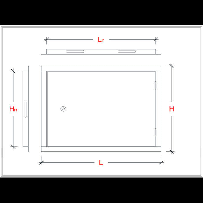 Sportello portello porta inox per contatore acqua, scegli se  35x45cm