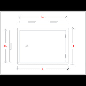 Sportello portello porta inox per contatore acqua, scegli se  50x70cm