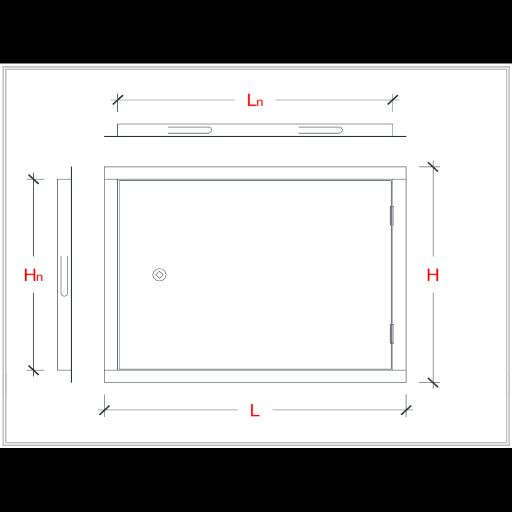 Sportello portello porta inox per contatore gas, scegli se  45x60cm