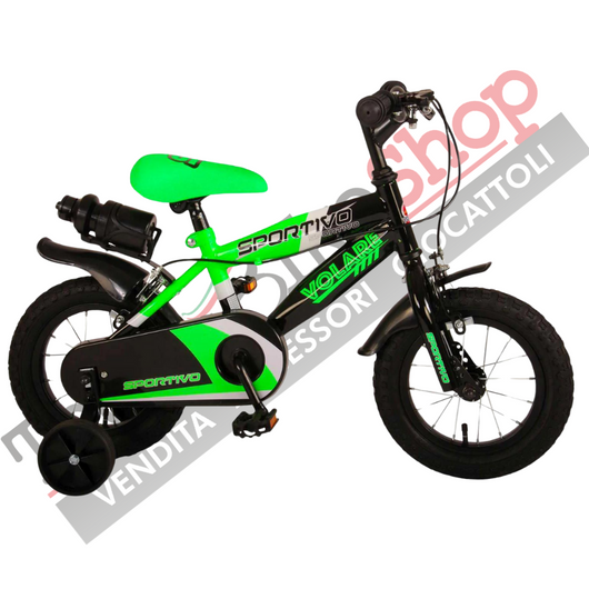 Bicicletta Bambino Movimento a Sfera Volare Sportivo 12 pollici colore Verde