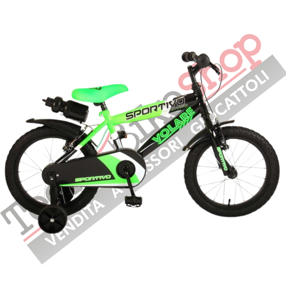 Bicicletta Bambino Movimento a Sfera Volare Sportivo 16 pollici colore Verde